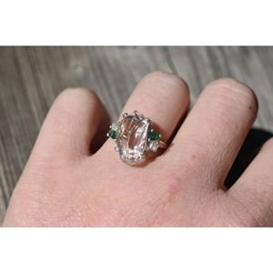 Real Emerald Rings, Genuine Uncut Emerald Jewelry, Size 4 5 6 7 8 9 10 11